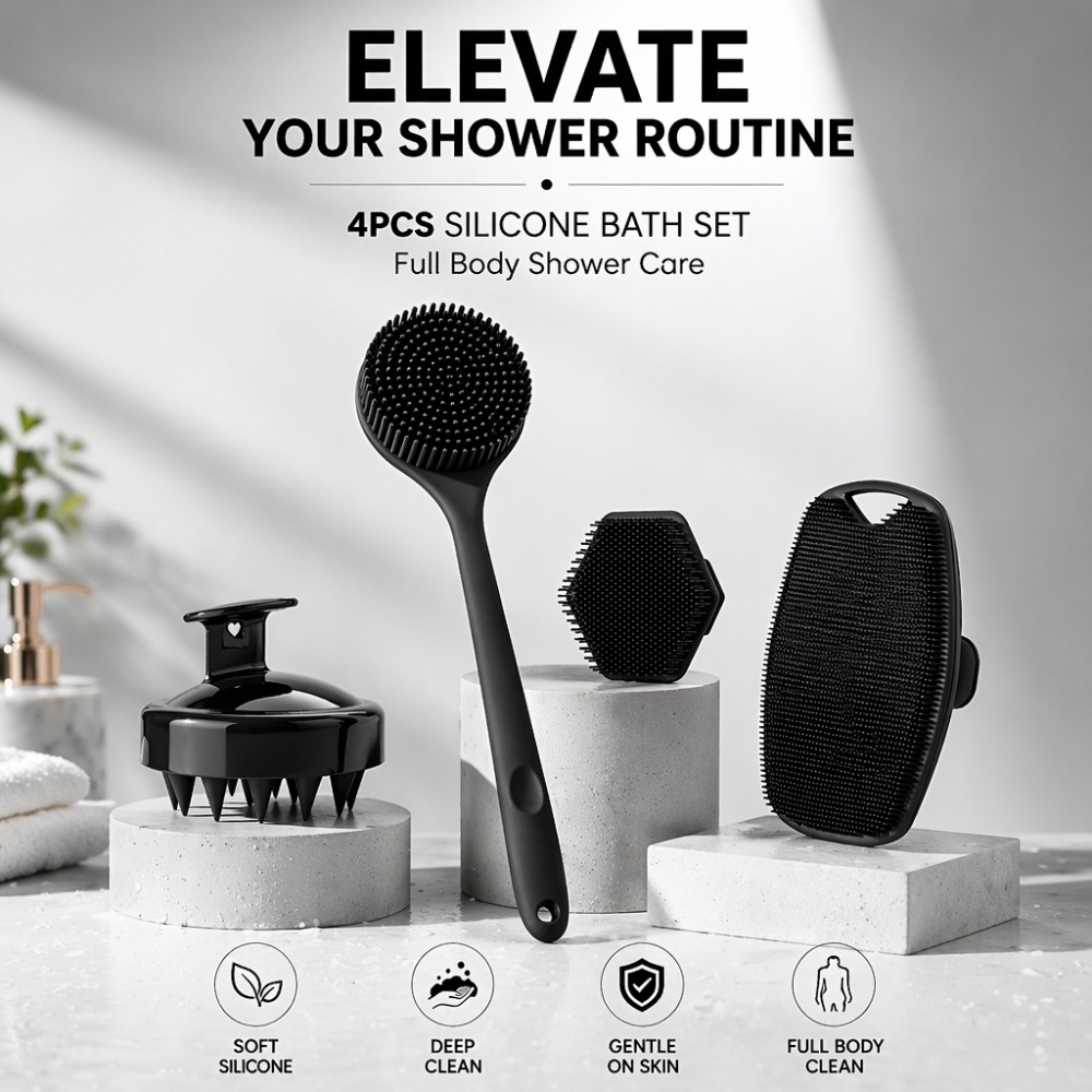 4PCS Set Silicone Body Scrubbe - огляд і ціна Dry Brush Body