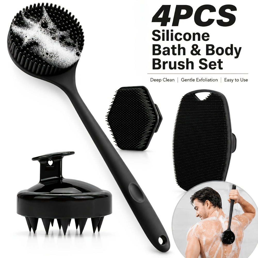 4PCS Set Silicone Body Scrubbe - огляд і ціна Dry Brush Body