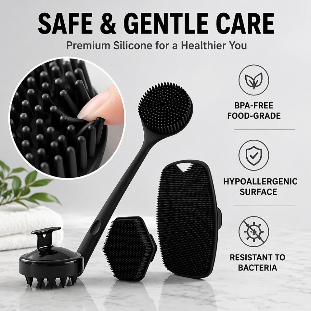 4PCS Set Silicone Body Scrubbe - огляд і ціна Dry Brush Body