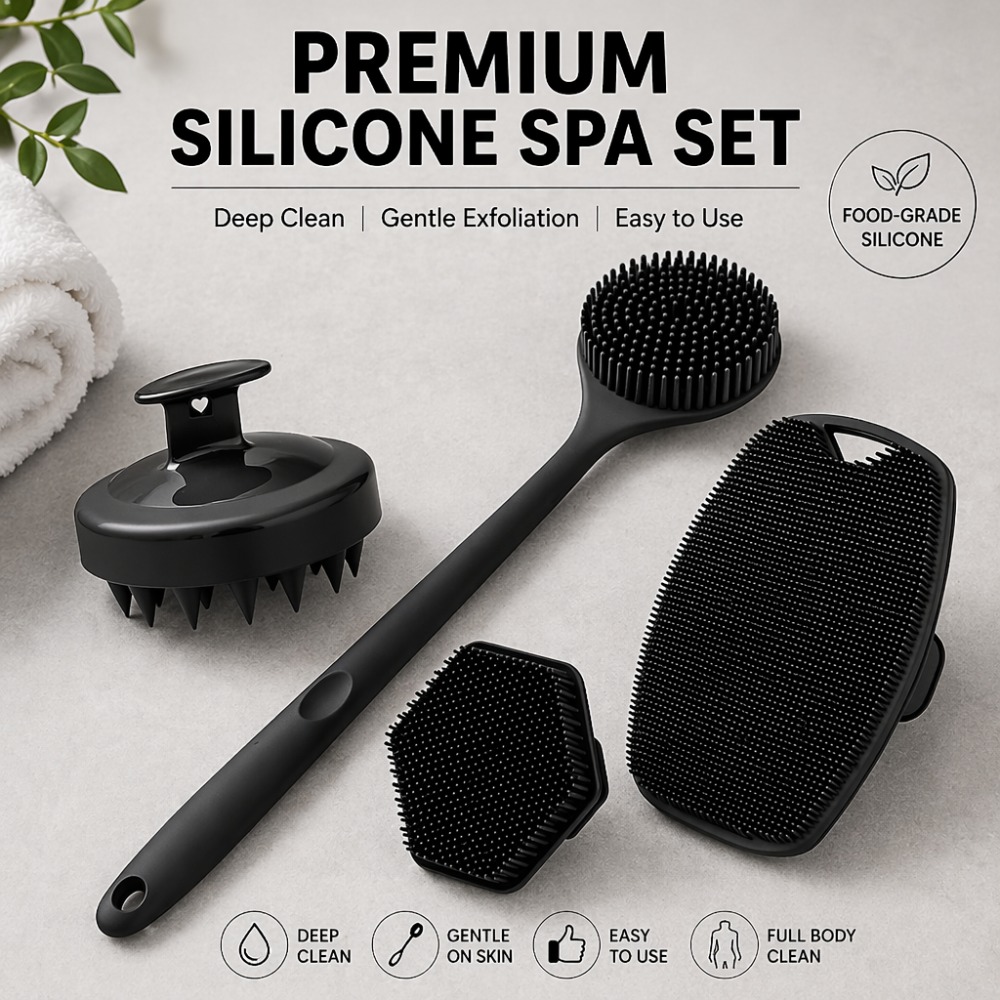 4PCS Set Silicone Body Scrubbe - огляд і ціна Dry Brush Body